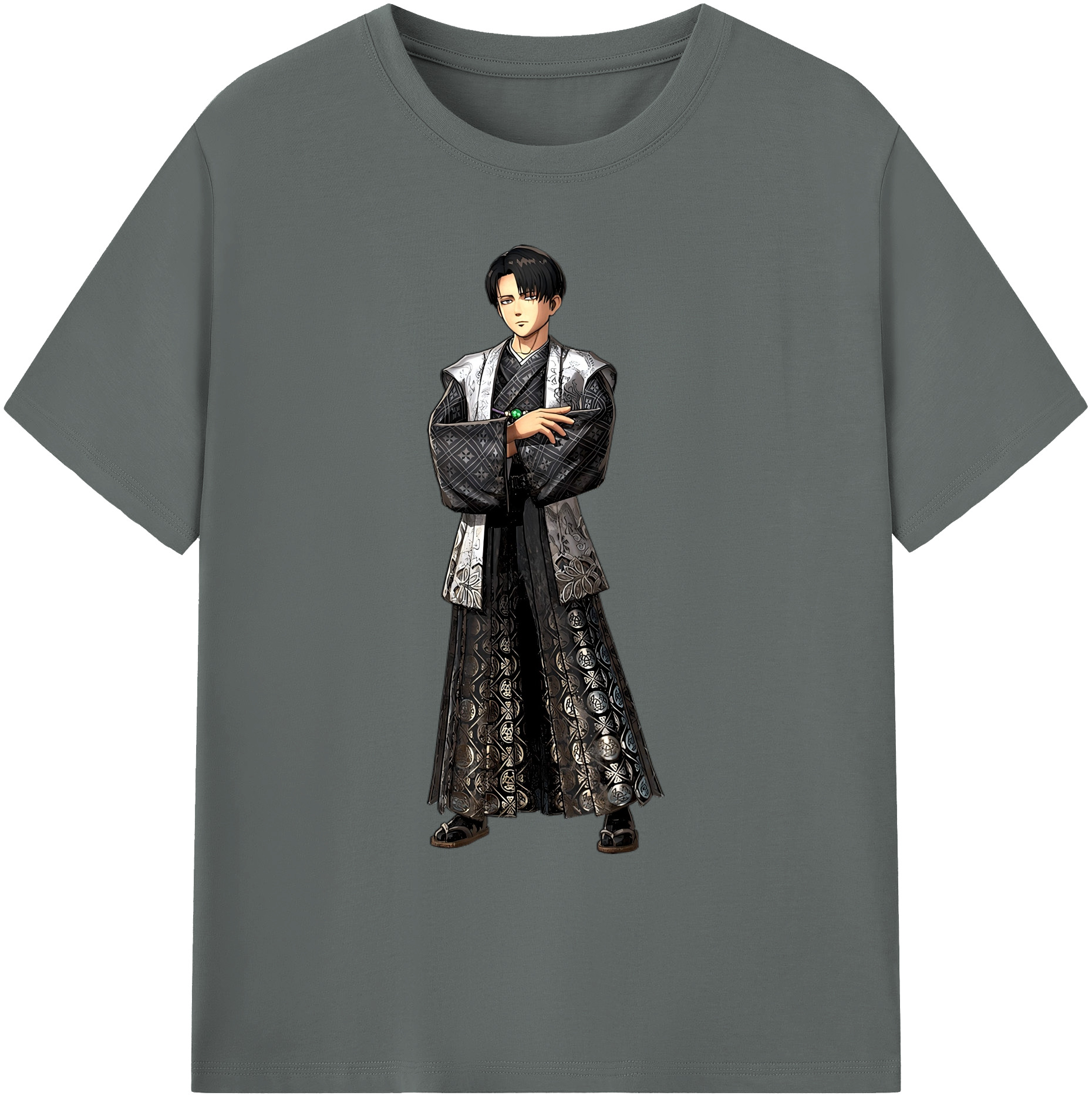 （画像用） 進撃の巨人 リヴァイ·アッカーマン Attack on Titan Levi Ackerman 綿100％ メンズ半袖Tシャツ｜肌触りやわらか＆通気性